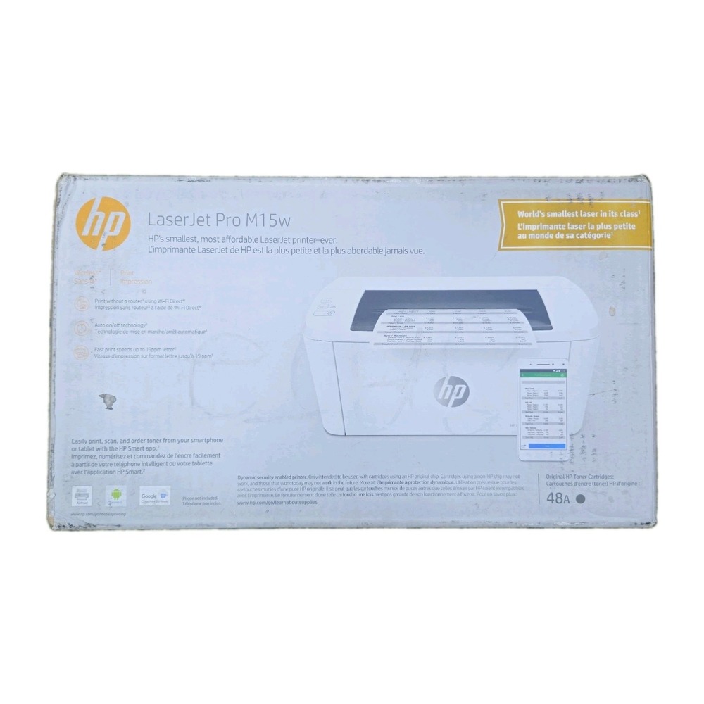HP LaserJet Pro M15w Wireless Monochrome Laser Printer BRAND NEW SEALED NIB